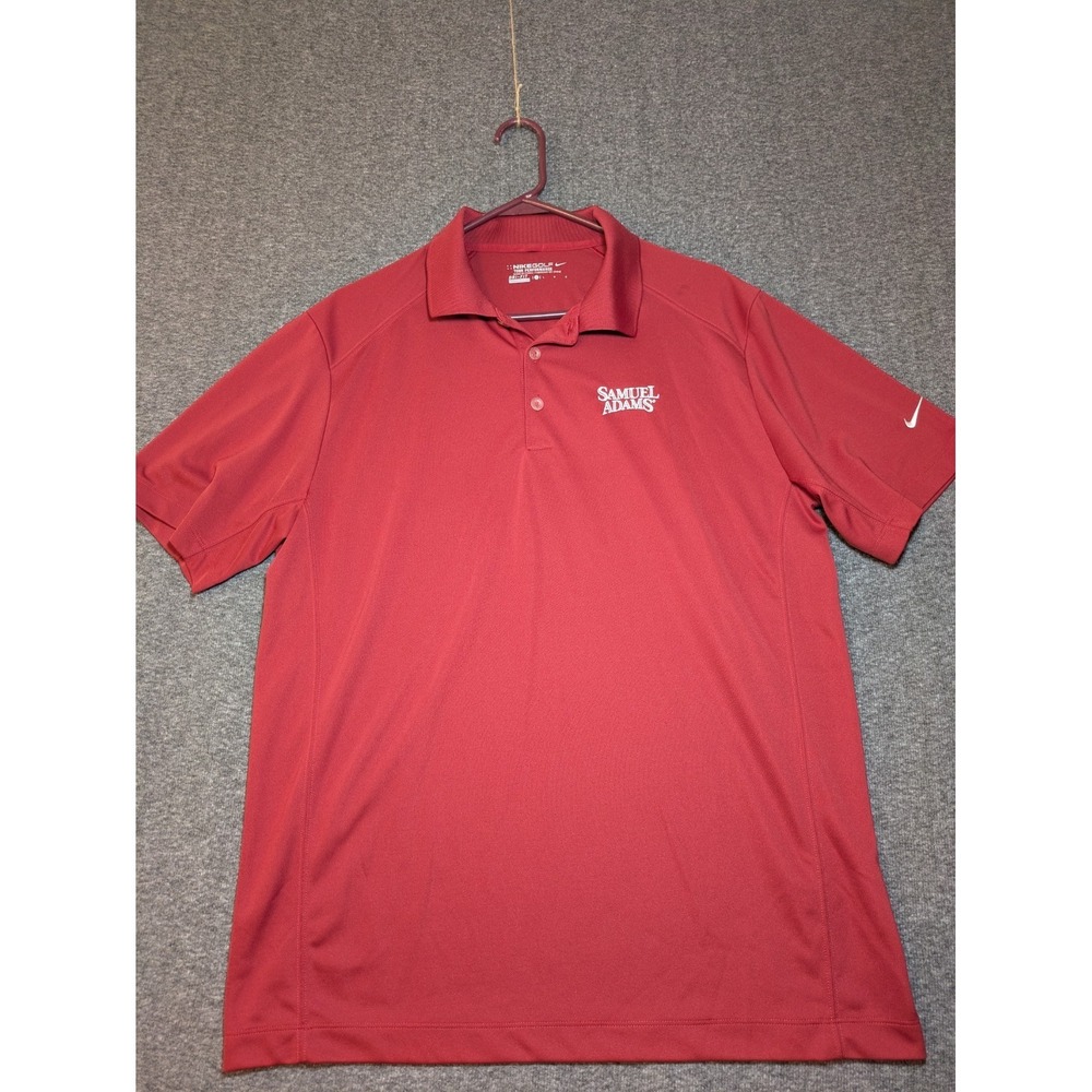 Nike Golf Shirt Mens Tour Performance Dri-Fit  Sz L  Short Sleeve Red Polo